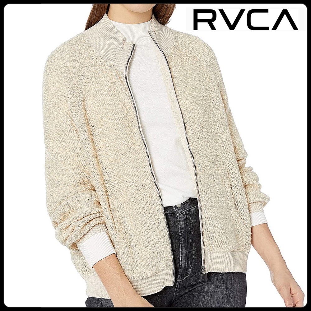 🆕RVCA Erratic zip-up knit sweater
